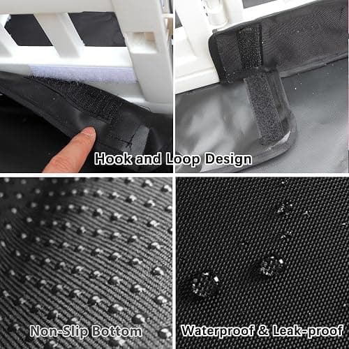Dog Playpen Bottom Pad Fits for 36 Inch 4 Panels Exercise Pet Playpen, Dog Crate Pad Puppy Playpen Pad, Hoop and Loop Design (Note: Playpen Not Included). -PureBlack thumbnail 3