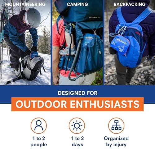 Adventure Medical Kits Mountain Series Medical Kit - Hiker - Emergency Medical First Aid Kit - For 2 People for 2 Days - Comes with a Trauma Pad, Medicine, Guide Book & More thumbnail 2