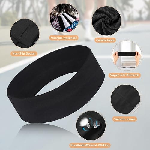 DiyJibb Headbands for Women, Stretchy Non Slip Soft Cotton Cloth Hair Bands for Sports, Workout, Yoga and Running, 7pcs thumbnail 5