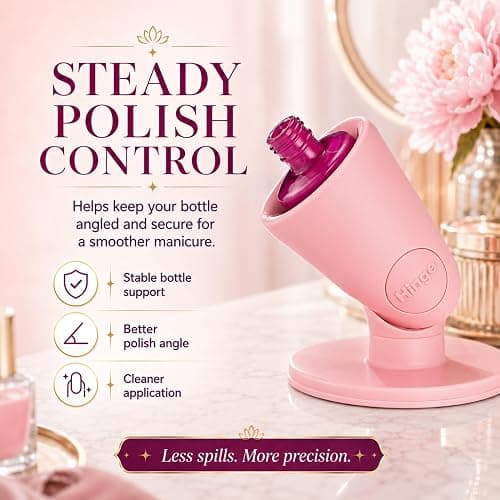 tweexy Hinge Untippable Nail Polish Bottle Holder | Anti-Spill Nail Polish Holder Stand, Tilted, IntelliStick Airlock Suction | Fingernail Painting, Nail Art Tools | Nail Polish Accessories (Blush) thumbnail 2