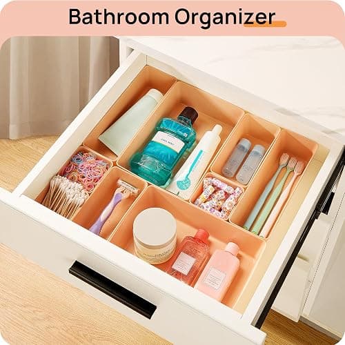 Vtopmart 25 PCS Plastic Drawer Organizers Set, 4-Size Versatile Bathroom and Vanity Drawer Organizer Trays, Storage Bins for Makeup, Bedroom, Kitchen Gadgets Utensils and Office thumbnail 5