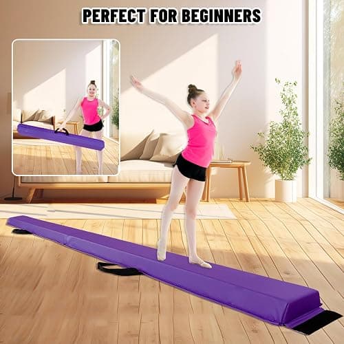 MARFULA 6 FT / 8 FT / 9 FT / 10 FT Folding Gymnastic Balance Beam for Kids with Carry Bag for Home and Club Use thumbnail 2