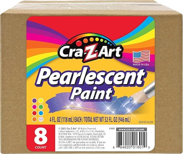 Cra-Z-Art Washable Pearlescent Paint Bulk Pack 8ct, Assorted Colors 4oz each bottle thumbnail 3