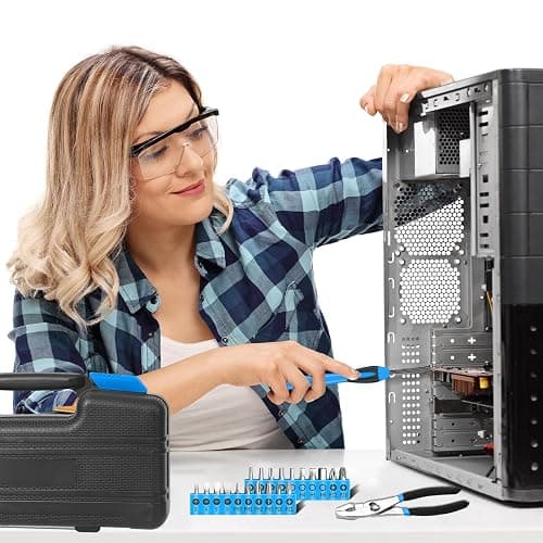 39 Piece Basic Home Tool Set Household Tool Set General Repair Small Hand Tool Kit in Toolbox Storage Case for Home Garage Office College Dormitory Use, Blue - Blue thumbnail 7