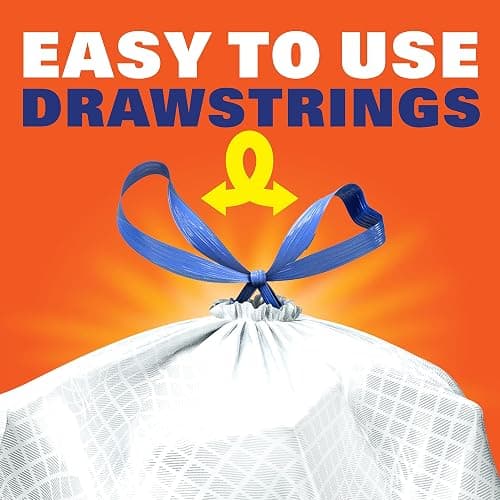 Hefty Ultra Strong 13 Gal Kitchen Trash Bags, White, Lavender Vanilla, 80ct | 13G Tall White Trash Bags with Drawstrings for Kitchen and Home Use, Resists Leaks, Punctures, Rips, Continuous Odor Control thumbnail 5