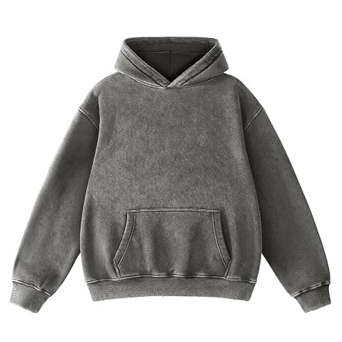 FAIABLE Womens Oversized Acid Wash Hoodie Unisex Heavyweight Cotton Hoodies Fleece Vintage Washed Sweatshirt Women Men - Image 1