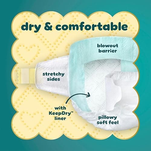 Pampers Swaddlers Diapers, Size 1, Absorbent, Keeps Baby Dry and Comfortable, Skin Safe Disposable Baby Diaper, 1 Pack (Count of 160) thumbnail 2