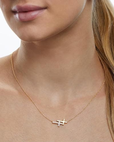 Milla 14K Gold Plated Cross Necklace for Women, Silver Cross Necklaces for Women, 18 inches Chain with Cross Pendant thumbnail 5