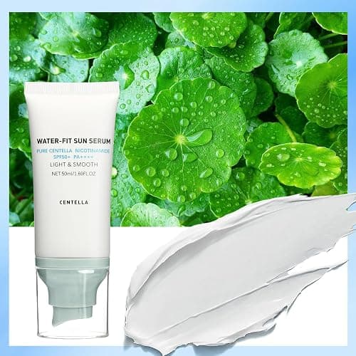Centella Sunscreen SPF 50+, Face Sun Screen Long-Lasting Protection【Moisturizing Water Fit】【 Refreshing &Non-Greasy】【Lightweight】【NO White Cast - Dry Oily Skincare】Blue×1 thumbnail 4