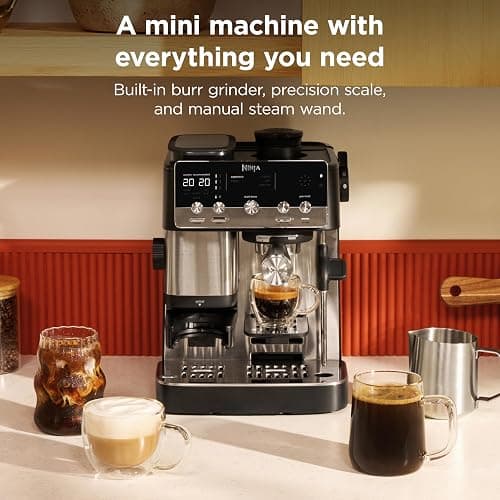 Ninja Luxe Café Mini, Espresso Machine & Drip Coffee, Stainless, ES301 | Built-in Burr Grinder, Precision Scale & Manual Steam Wand, Lattes, Cappuccinos & More thumbnail 3