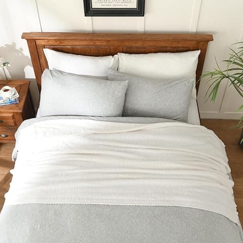 JOOJA Knit Throw Blanket Super Soft Warm Blanket for Couch Lightweight Fluffy Blanket for Bed Sofa 60x80 Inches Cream thumbnail 2