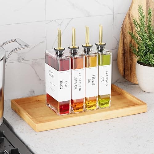 Kitchen Cooking Oil Dispenser Set, Olive Oil & Vinegar Bottles, Soy Sauce Dispenser - 4 Pieces, Gold, Elegant Book Design, Durable, Leak-Proof, Easy-Pour Spouts, Perfect for Kitchen, Dining Table thumbnail 2