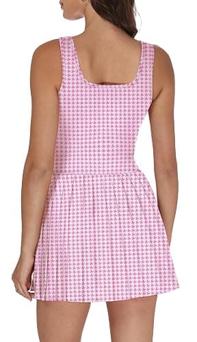 Athletic Dress for Women Built in Shorts U Neck Womens Tennis Dress Pleated with Pockets Sleeveless Golf Clothes thumbnail 2