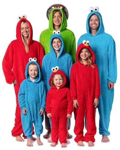 Sesame Street Character Union Suit Kigurumi Hooded One Piece Footless Fleece Pajama thumbnail 5
