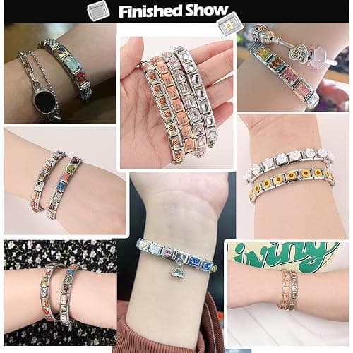 ITingstere Italian Charms Bracelet Sets with 1Pcs Starter Brascelet 9Pcs Charms 9mm Italian Modular Charm Bracelet DIY Module Jewelry Gifts thumbnail 6