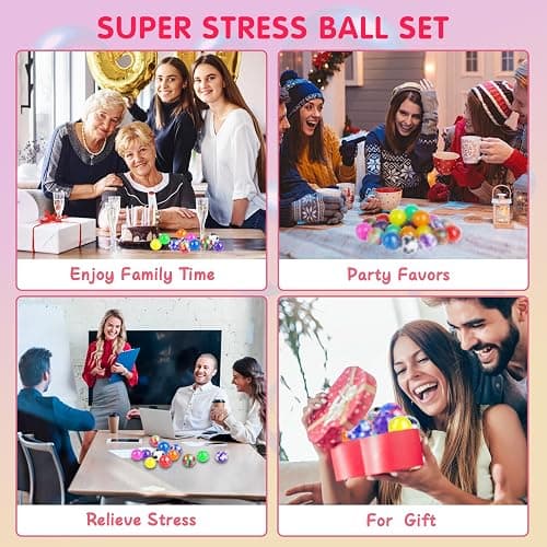 VISCOO 24 Pack Stress Balls, Squishy Ball, Squeeze Balls for Adults, Anti-Anxiety and Fidget Balls to Relax, Party Favors, Birthday Gifts, Goodie Bag Stuffers thumbnail 7