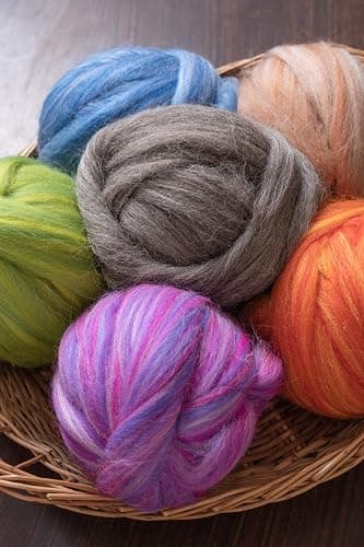 Kondoos Multi Colored Natural Wool roving, 1 lb. Best Wool for Needle Felting, Wet Felting, handcrafts and Spinning. (Dawn, 1lb) thumbnail 6