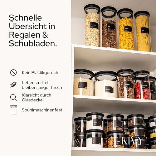 KIVY Großes Vorratsglas Luftdicht 3L mit transparenten Glasdeckel - Für Mehl, Kekse, Süßigkeiten, Waschmittel - Aufbewahrung Glas - Mehl Aufbewahrung Glas - Aufbewahrungsbox - Keksdose thumbnail 5