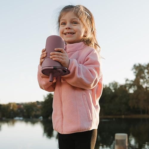 BrüMate Leap 12oz 100% Leakproof Kids Tumbler with Handle and Silicone Soft Straw | Drop Resistant Silicone Sleeve | For Kids 4+ | Insulated Stainless Steel | Cup Holder Friendly | 12oz (Aurora) thumbnail 2