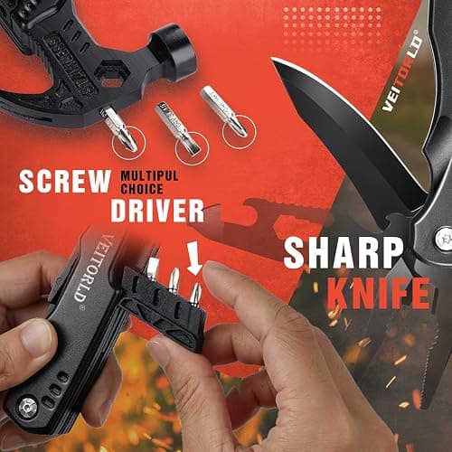 VEITORLD Christmas Stocking Stuffers, Gifts for Men Dad, Anniversary Birthday Gifts Idea for Him Husband Boyfriend, All in One Tools Hammer Multitool, Camping Hunting Hiking Xmas Presents, Cool Gadget thumbnail 4