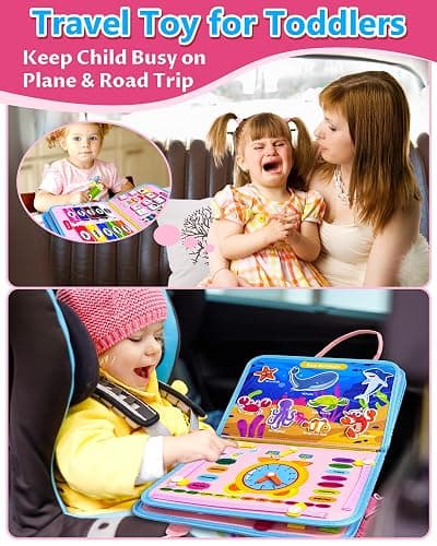 Exorany Busy Board Montessori Toys for Toddler Girl & Boy Birthday Gifts, Busy Book Learning Sensory Toys for Toddlers, Toddler Travel Toy Educational Activities Learn Fine Motor Skills thumbnail 2