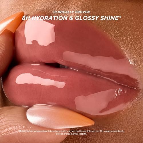 Gisou Honey Infused Hydrating Lip Oil, Nourishing Lip Moisturizer for Dry Lips, 0.27 fl oz (Bee-lini Peach) thumbnail 2