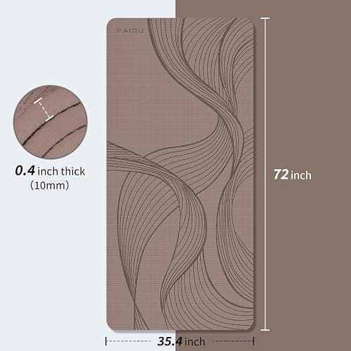 PAIDU Large Yoga Mat-72’x36’x0.4’ Extra Width ＆ Thick,Comfortable,Non-Slip Exercise Mat-Works Great on All Floor for Stretching,Yoga Studio,Gym or Home Workouts thumbnail 7