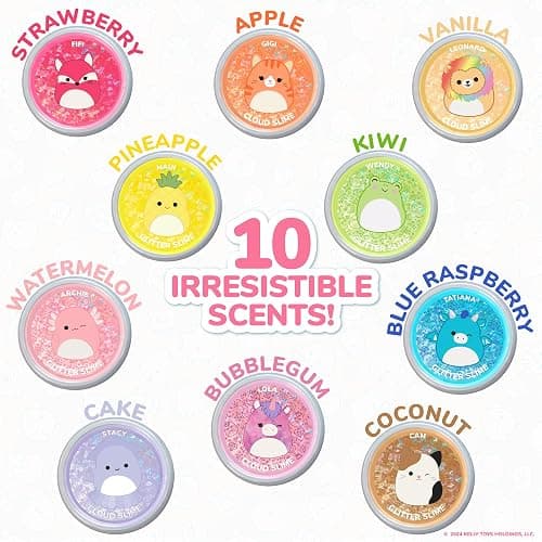 Squishmallows Ultimate Slime Mix'Ins, 10-Pack, Glitter & Cloud Slime, 8 Fun Add Ins, Pre-Made for Kids, Crunchy, Bulk, Great 6 Year Old Toys, Super Soft Sludge Toy thumbnail 3