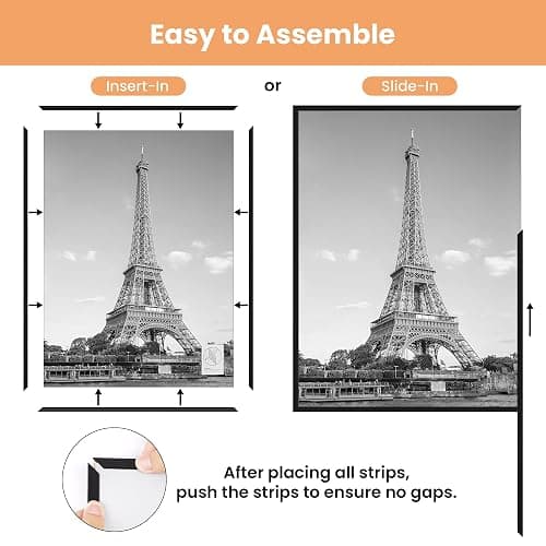 upsimples 16x24 Poster Frame, Easy Slide-In Assembly, Black, 3 Pack | Gallery Wall 16 x 24 Picture Frames Set for Family, Wedding, Christmas, Easy to Change Photos thumbnail 4