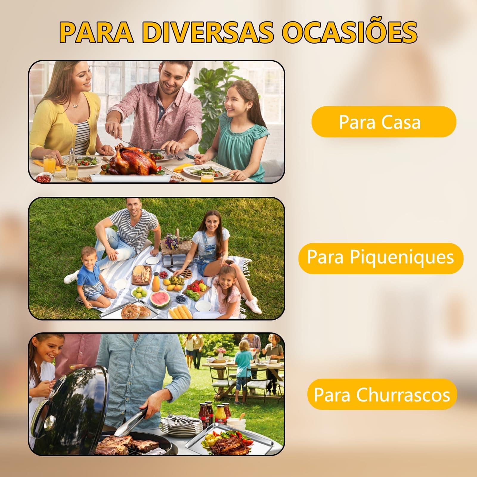 Kit 4 Fôrmas para Assar, Assadeira de 304Aço Inoxidável, Fôrma para Biscoitos, Não Tóxica e Saudável, Livre de Ferrugem e Fácil de Limpar - Lavável na Lava-Louças thumbnail 7