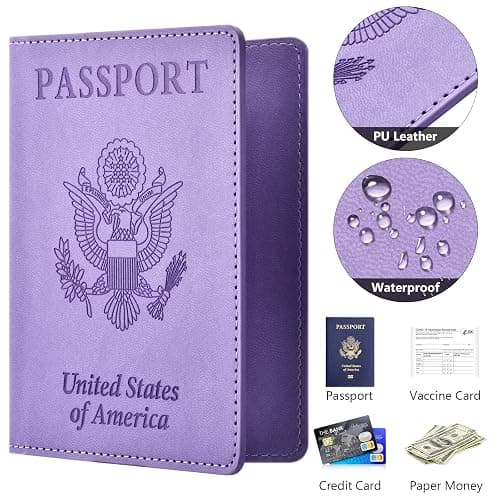 Eoehro Passport Holder for Travel Essentials, Passport Wallet Cover Case for Travel Must Haves Accessories, Passport Book Holders for Women and Men thumbnail 4