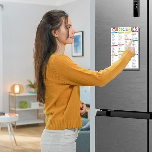 Hebayy 90 Sheets Fastcheck Grocery List Magnet Pad, 110 Printed Common Food for Fridge and Blank Grocery Shopping Spaces for Home. Size 6”x 9” thumbnail 4
