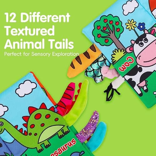 2PCS Soft Crinkle Touch Feel Cloth Books for Infant Baby 0-3-6-12-18 Months | High Contrast Interactive Sensory Busy Travel Early Development Car Seat Stroller Toys Montessori Newborn Gift for Boys Girls thumbnail 3