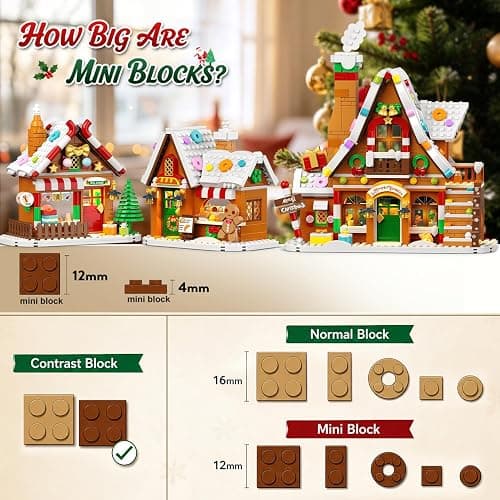 INSOON Advent Calendar 2026 Gingerbread House Mini Building Set with Lights | 24 Days Countdown Christmas Village Building Blocks with Xmas Tree Train, Holiday Gift for Adults Girls Boys Ages 12+ thumbnail 8