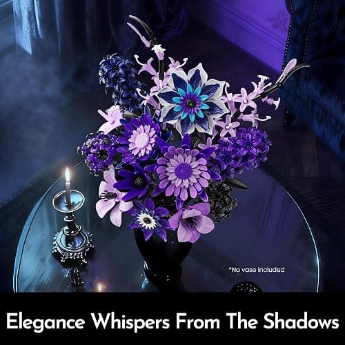 SOOLIO Dahlia Flower Bouquet Building Set for Adults, Christmas Creative Gift for Women Girlfriend Gothic Botanical Collection - Buildable Artificial Floral for Home or Office Decor (609 PCS) thumbnail 5