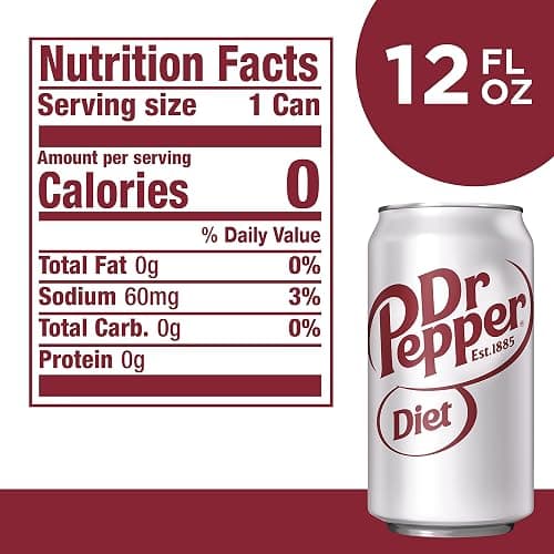 Diet Dr Pepper Soda, 12 fl oz cans, pack of 12 thumbnail 2