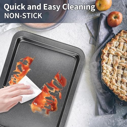 17 PCS Bakeware Set Carbon Steel Non-Stick Baking Pan Set with Sheet, Muffin, Loaf Tin, Square Cake, Deep Pan, Springform, Measuring Cups, Cooling Rack thumbnail 6