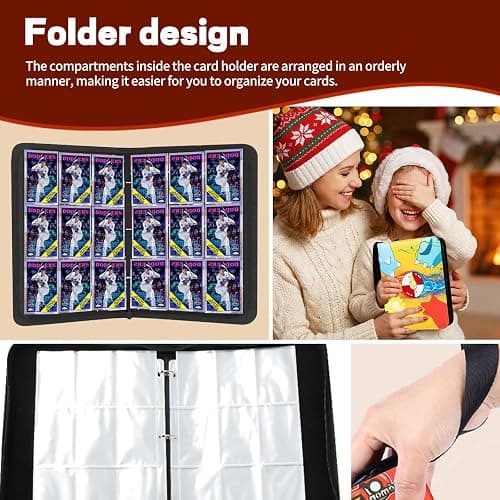 Astrumify Trading Card Binder - 9 Pocket Card Holder Zipper Album with 60 Bonus Removable Sleeves, 1080 Capacity Portable Organizer for Gaming Cards and Collectible Cards thumbnail 4