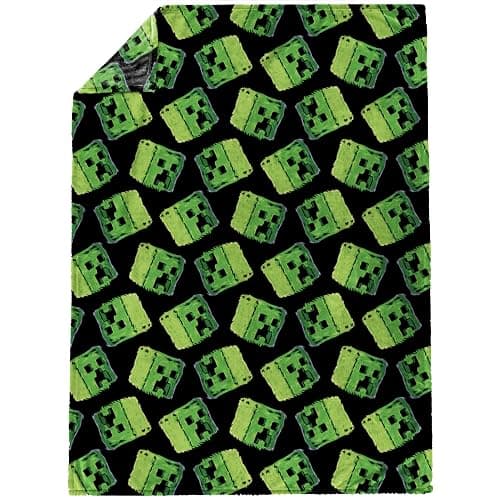 Jay Franco Plush Throw Blanket – 46" x 60" Inch Cartoon Kids Soft & Cozy Fleece Throw for Bedroom & Couch Décor, Official Licensed Product, Black - Minecraft Creeper thumbnail 3