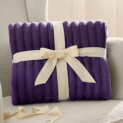 Bedsure GentleSoft Purple Fleece Blanket for Couch - Cozy Soft Blankets for Women, Cute Small Throws for Girls, 90x90 Inches thumbnail 8