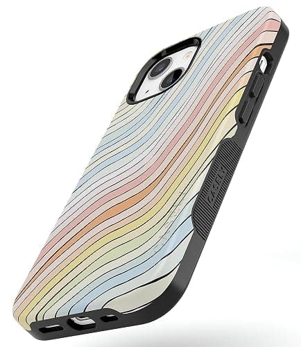 Casely iPhone 15 Case | Ride The Wave | Pastel Rainbow Lined | Bold Case | Compatible with MagSafe thumbnail 4
