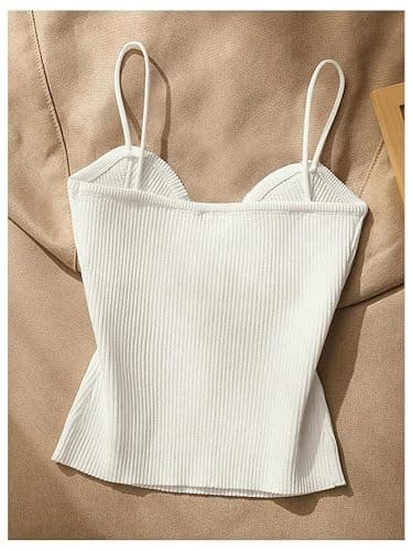 Verdusa Women's Old Money Clothes 2 Pack Crop Tops Ribbed Camisole Fall Fashion Knit Cami Top thumbnail 2