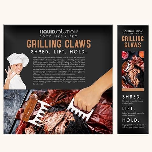 Premium 18/8 Stainless Steel Meat Shredder Claws with Wooden Handles – Effortlessly Shred, Pull & Serve Pork, Turkey, Chicken & Brisket – Perfect BBQ Gift Idea thumbnail 7