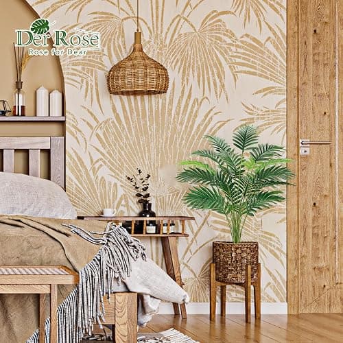 Der Rose 28" Fake Palm Tree in White Pot Fake Plants Porch Outdoor Decor | Easy-care artificial plants with adjustable fronds add layered tropical greenery to home, bathroom, porch, patio decor indoor thumbnail 5