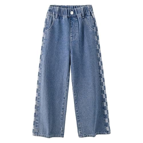 Rolanko Girls Jeans Denim Elastic Wasit Wide Leg Baggy Pants Kids Clothes 4-14 Years thumbnail 5