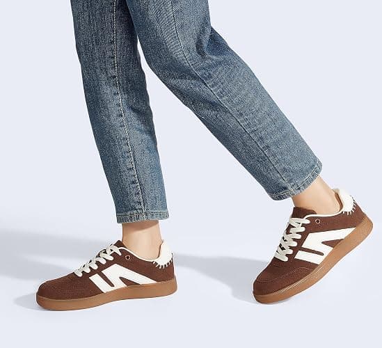LUCKY STEP Women Classic Retro Gum Sole Fashion Sneakers Casual Tennis Skate Shoe Genuine Leather Walking Footwear Anti Slip Trainers thumbnail 8