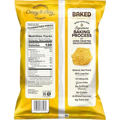 Baked Lay’s Potato Chips, Original, 9.25 oz Bag, 50% Less Fat, Gluten Free, No Artificial Flavors, No Colors from Artificial Sources thumbnail 2