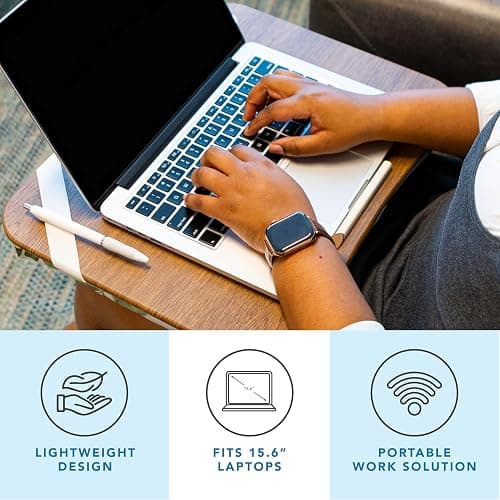 LAPGEAR Designer Lap Desk with Phone Holder and Device Ledge - Watercolor Leaves - Fits up to 15.6 Inch Laptops - Style No. 45412 thumbnail 4