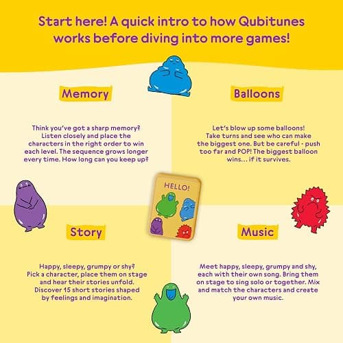 QUBITUNES QUBS Starter Set – Interactive Audio and Music Player for Kids | Screen-Free Gaming & Wooden Music Stage | Toddler Audio Toy | Create Stories & Sounds | Ages 3–12+ thumbnail 7