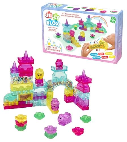 Jelly Blox Classic Castle Set | Includes 45 Pieces | Toddler & Preschool Building Blocks Kids Can Squeeze, Stretch, Squish | MESH ACCREDITED | Safety Tested & Ouch-Free | Sensory Play Toy for Ages 2+ - Image 1